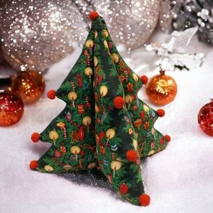 Vintage Fabric Christmas Tree / pincushion